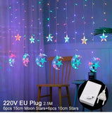 Star Moon Led Curtain Garland