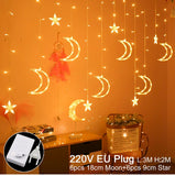 Star Moon Led Curtain Garland