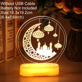 QIFU Eid Mubarak Decor Ornament Light