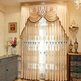 Custom Semi-Shading Chenille Hollow Embroidered Curtain